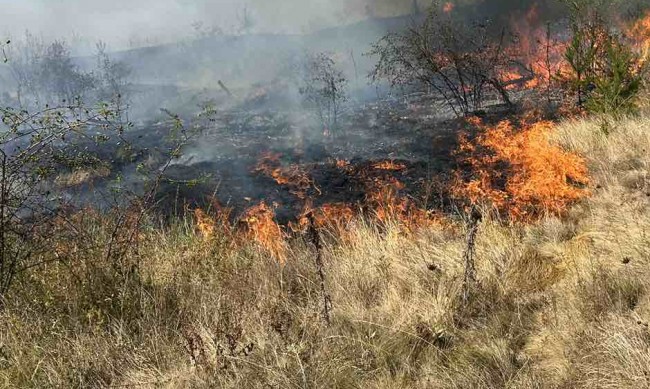 Огромен пожар избухна край Созопол, близо до Каваци