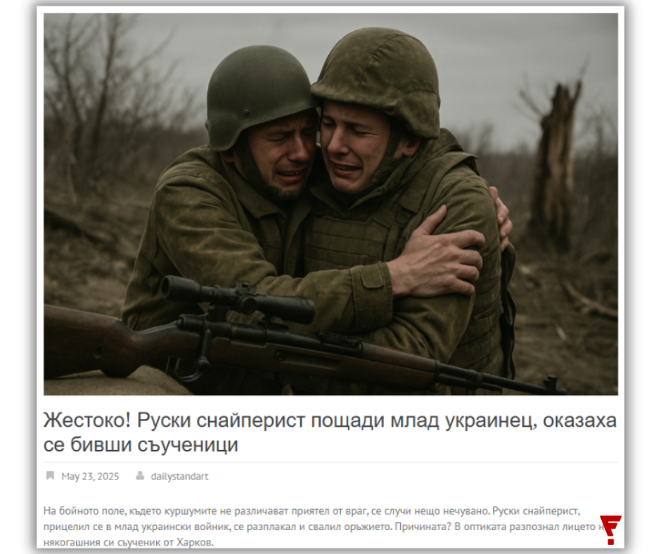 Тези снимки на украински войник, спасен от руснак, и руски войник, спасен от украинец, са изфабрикувани