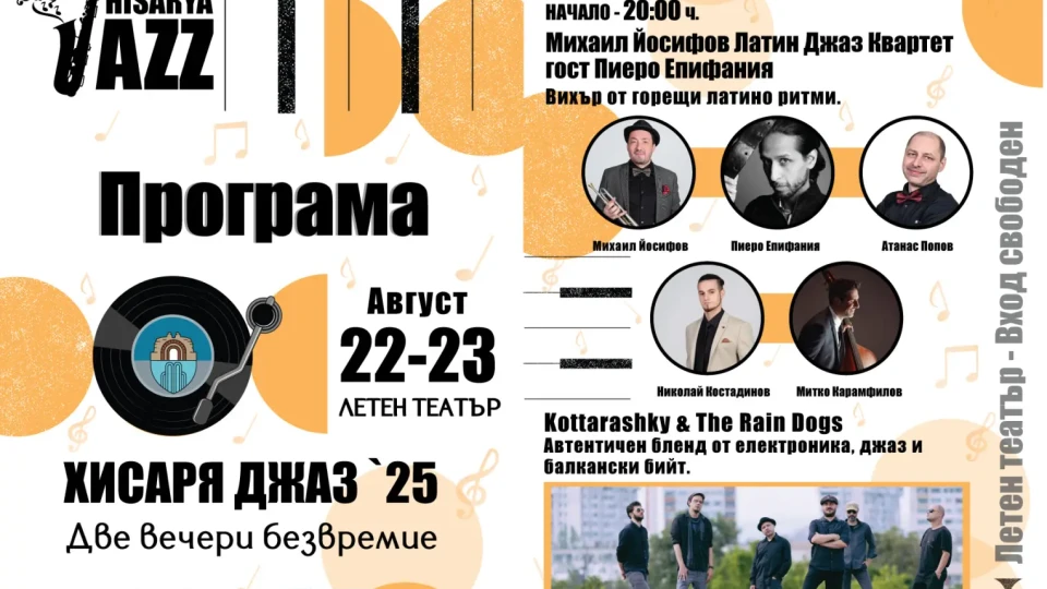 Хисаря става столица на джаза, два дни музика и вдъхновение с най-големите звезди