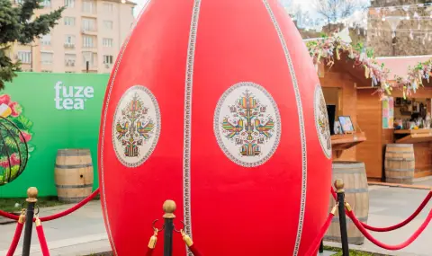 3-метрово великденско червено яйце с българска шевица е фокусът на Sofia Spring Fest 2026