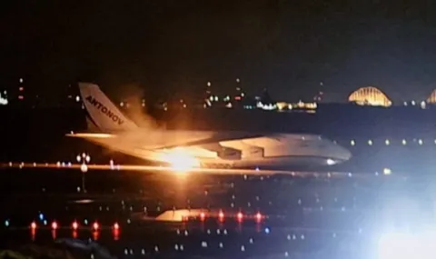 Украински Ан-124 „Руслан“ се запали на летище в Япония